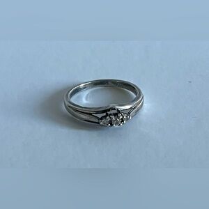 Sterling Silver Diamond Promise Ring Size 8